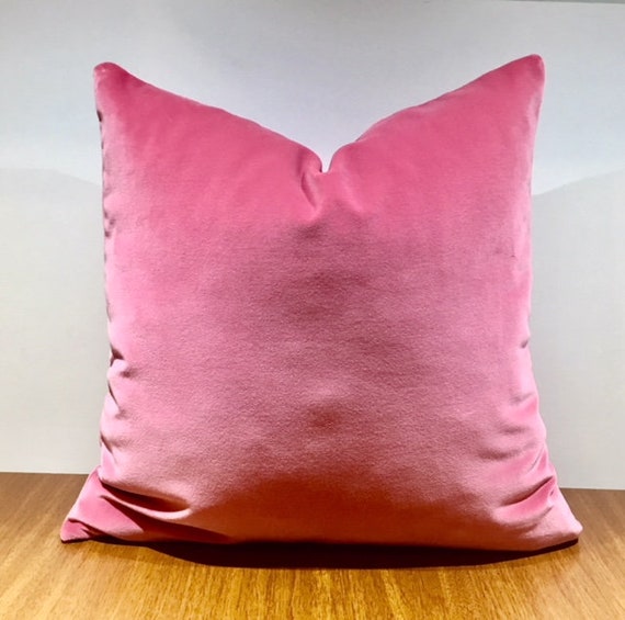 Candy Pink Velvet Pillow Throw Pillow 