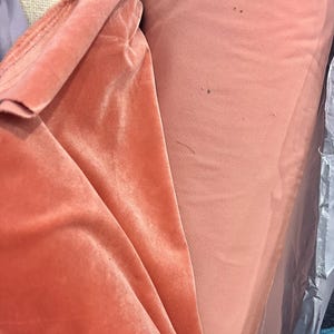 Peachy Pink Upholstery Velvet Fabric: Thick Drapery, Chair & Couch Material