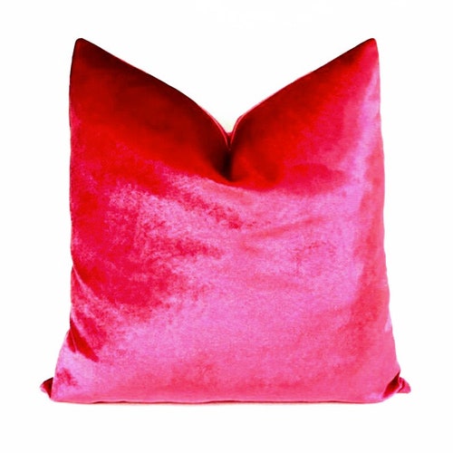 Luxury Hot Pink Velvet Pillow Throw Pillow Pink Pillows Etsy
