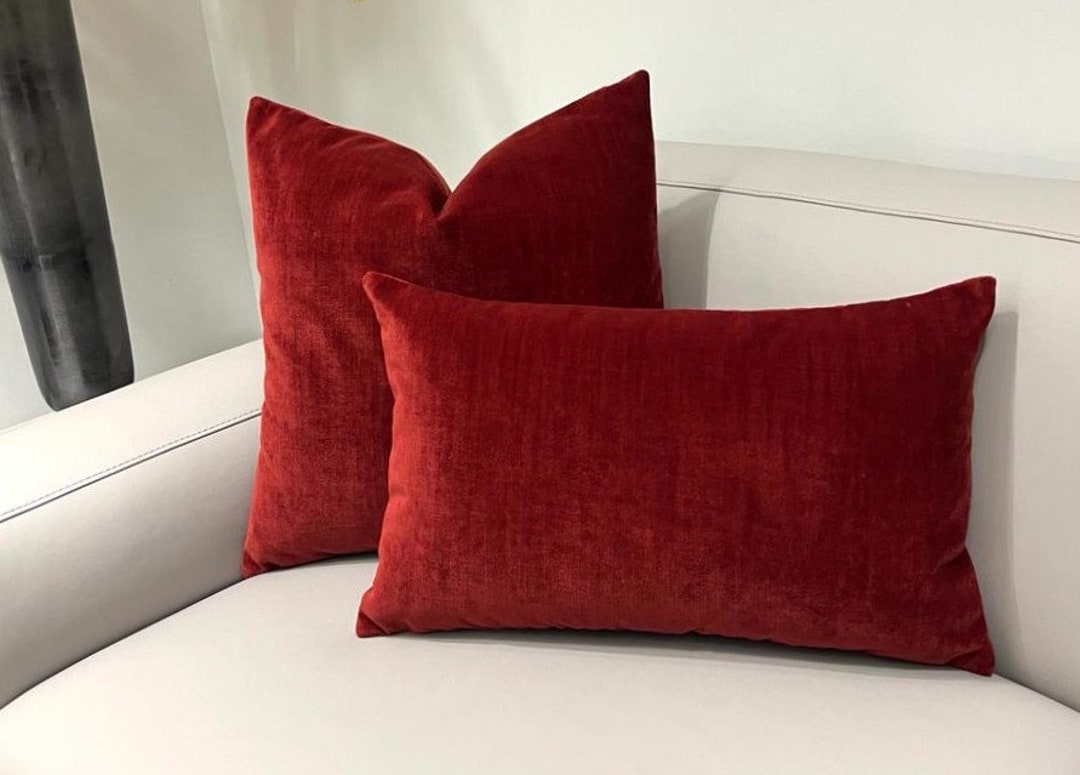 Terracotta Red Velvet Pillow Cover Velvet Pillow Throw Etsy