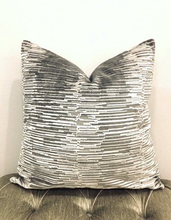 Luxury Silver Grey Velvet Throw Pillow Grey Pillows Velvet Etsy
