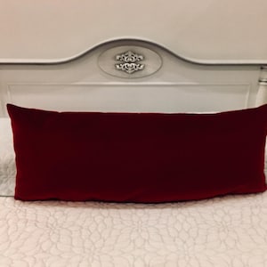 Burgundy Velvet Lumbar Pillow Cover, Burgundy Throw Pillow, Long Pillow Case, Decorative Cushion Cover, Burgundy Cushion Case 12X20 16X24