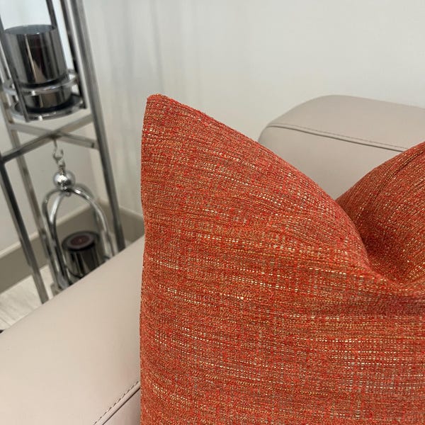 Terracotta Textured Linen Pillow Cover: Modern Boho Cushion