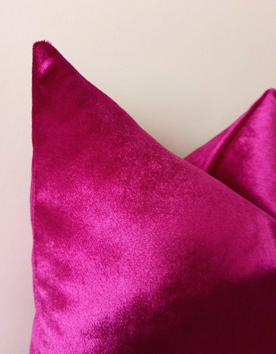 Hot pink velvet cushions cheap