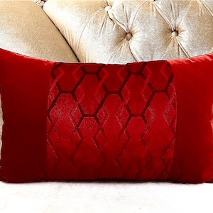 Luxury Red Velvet Pillow Cover, Throw Pillows, Red Pillows, Velvet Pillows, Decorative Pillow, Cushion Case, 12X20 16X24 Red Velvet Pillows