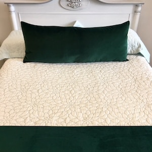 Double-sided Dark Emerald Green Velvet Bed Runner, Bed Scarf, Bed Cover ...