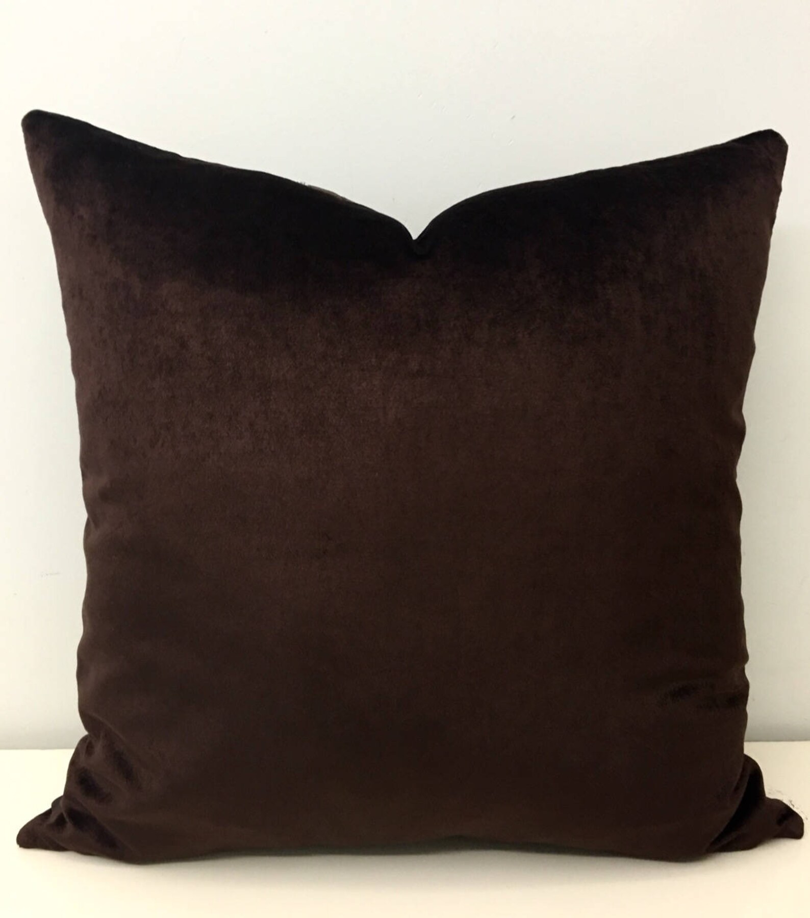 Brown Cotton Velvet Pillow Cover Brown Pillows Velvet Etsy