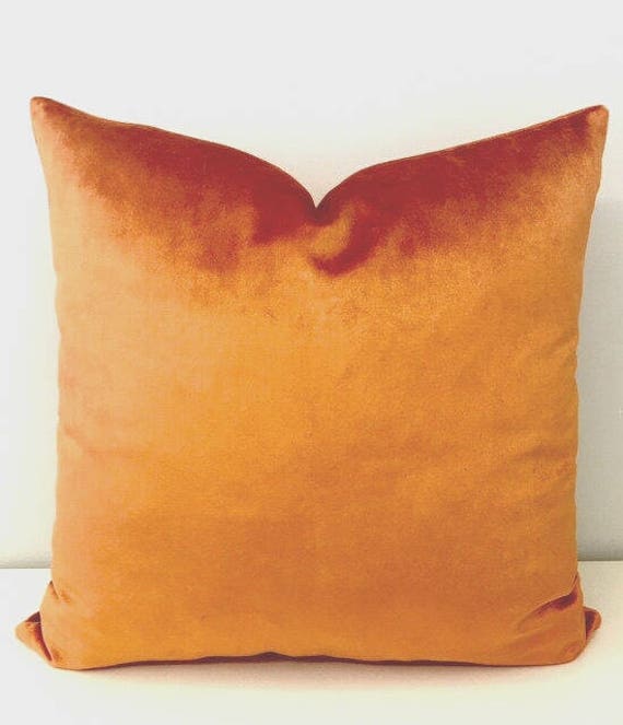 Luxury Orange Velvet Pillow Cover Orange Pillow Velvet Etsy