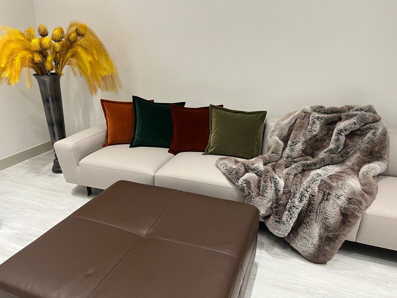 Dark Green Pillow Cover, Velvet Cushion Case, Couch Sofa Chair Cushion