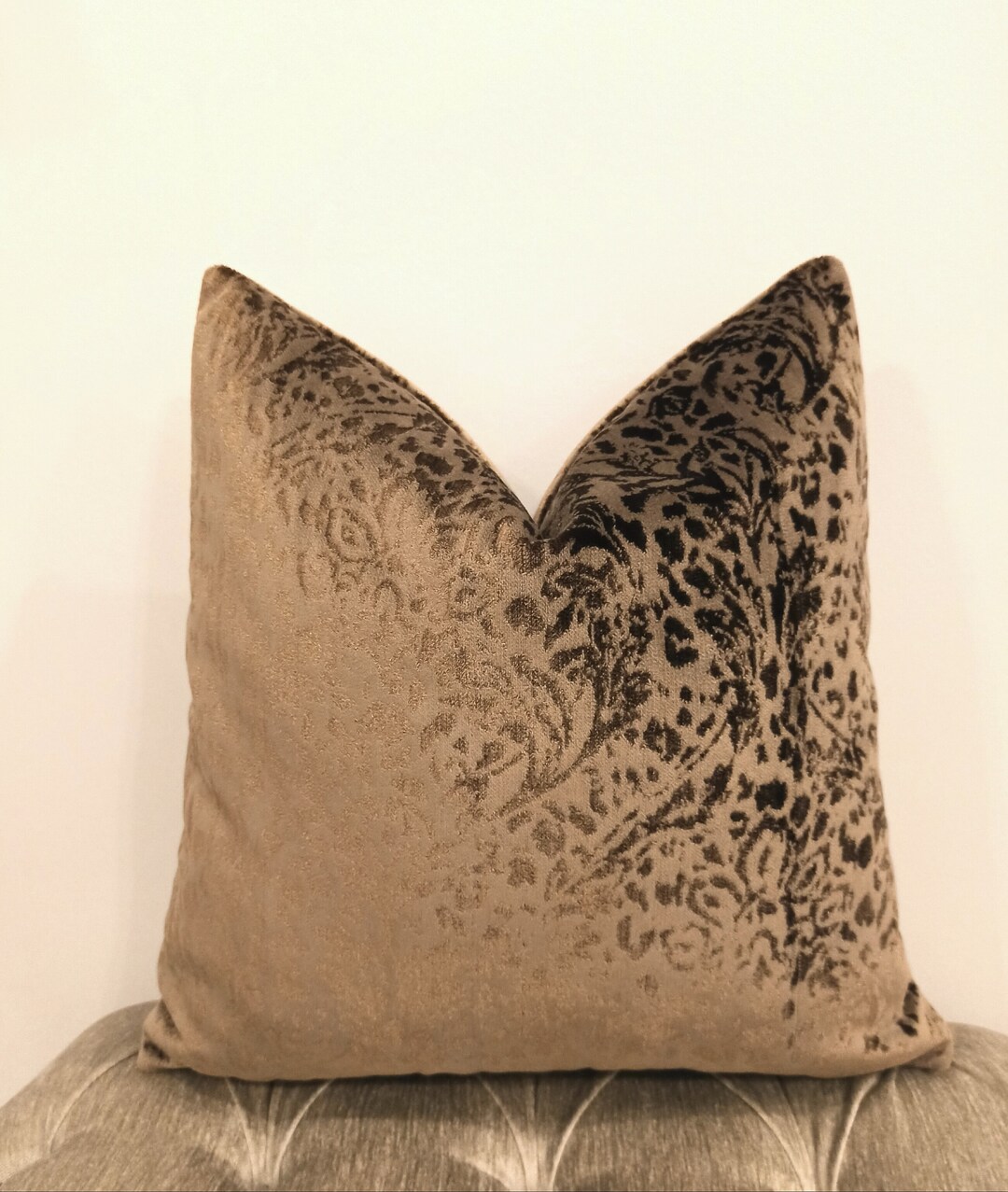 Luxury Light Brown Velvet Pillow Cover, Velvet Pillow, Brown Pillows