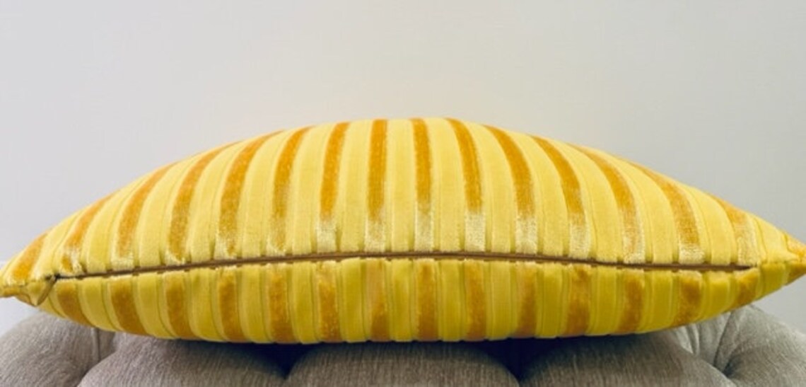 Luxury Yellow Velvet Pillow Cover Yellow Pillows Throw Etsy