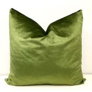 Olive Green Pillow Cover, Velvet Pillow, Green Throw Pillow, Decorative Pillows, Velvet Cushion, Olive Green Couch Sofa Pillow Case Covers