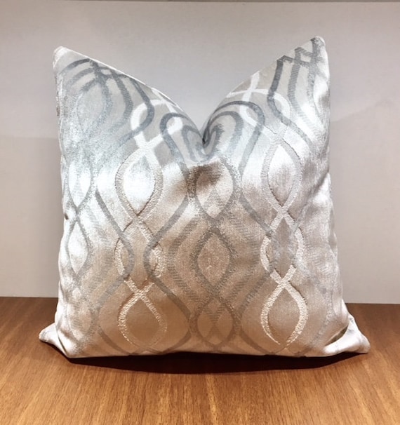Luxury Silver Grey Velvet Throw Pillow Luxury Accent Pillows from the