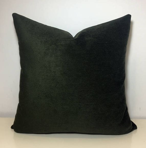Khaki Boho Pillow Cover Khaki Pillows Olive Chenille Throw Pillow Cover