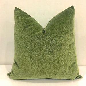 Textured Moss Green Cotton Velvet Pillow, Pillow Cover, Green Pillow, Throw Pillow, Decorative Pillow, Cushion Case, Green Velvet Pillows