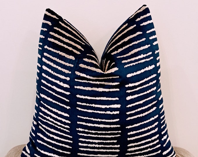 Luxury Navy Velvet Throw Pillow Velvet Pillow Cover Navy Etsy