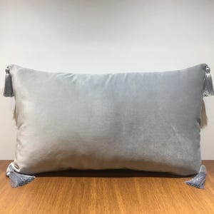 Luxury Gray Pillow With Tassel, Pillow Cover, Gray Pillows, Decorative Pillows, Throw Pillow Covers, Gray Cushion Case, Pillow Cover 20X20