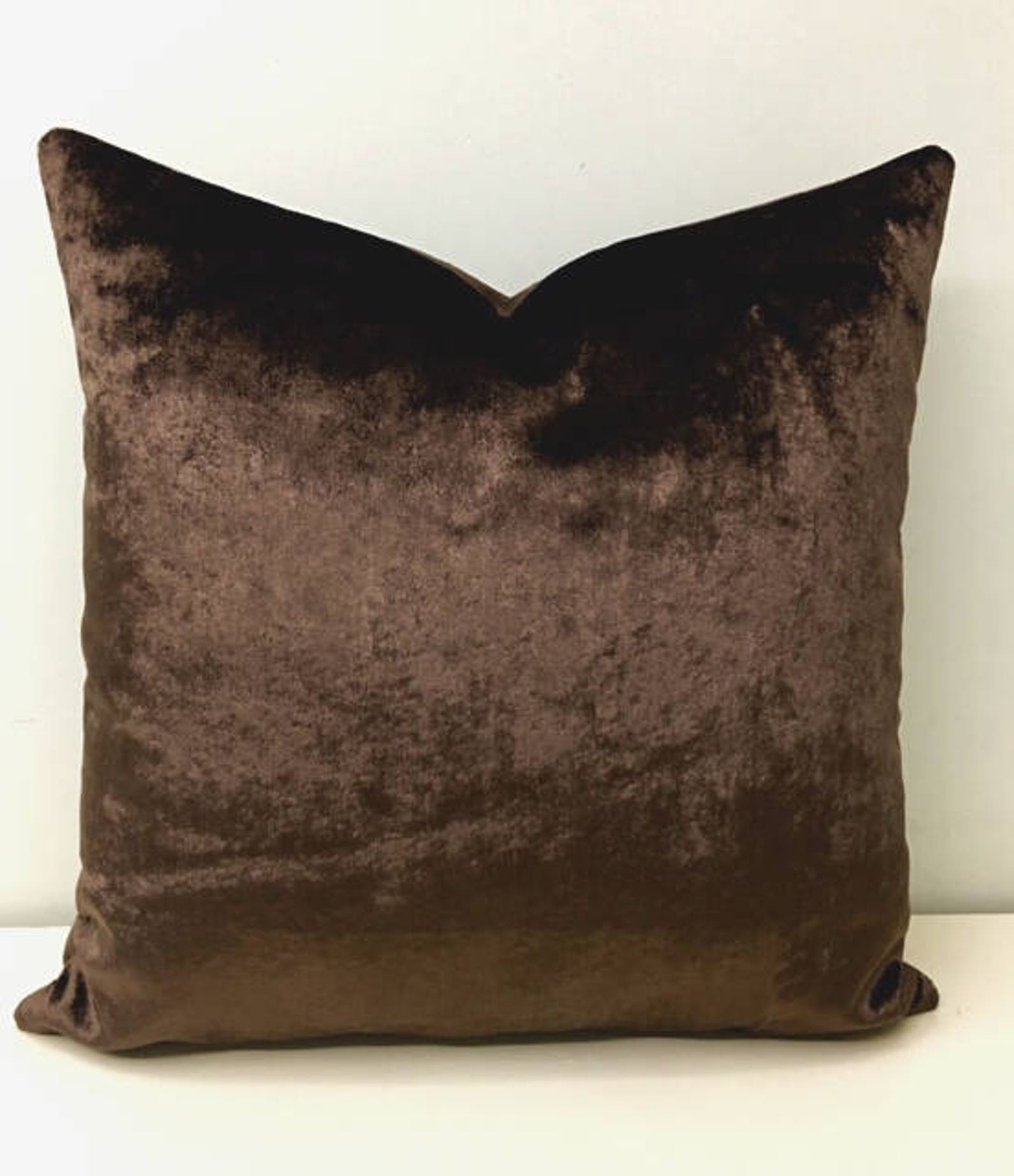 Luxury Brown Velvet Pillow Cover Brown Pillows Velvet Etsy