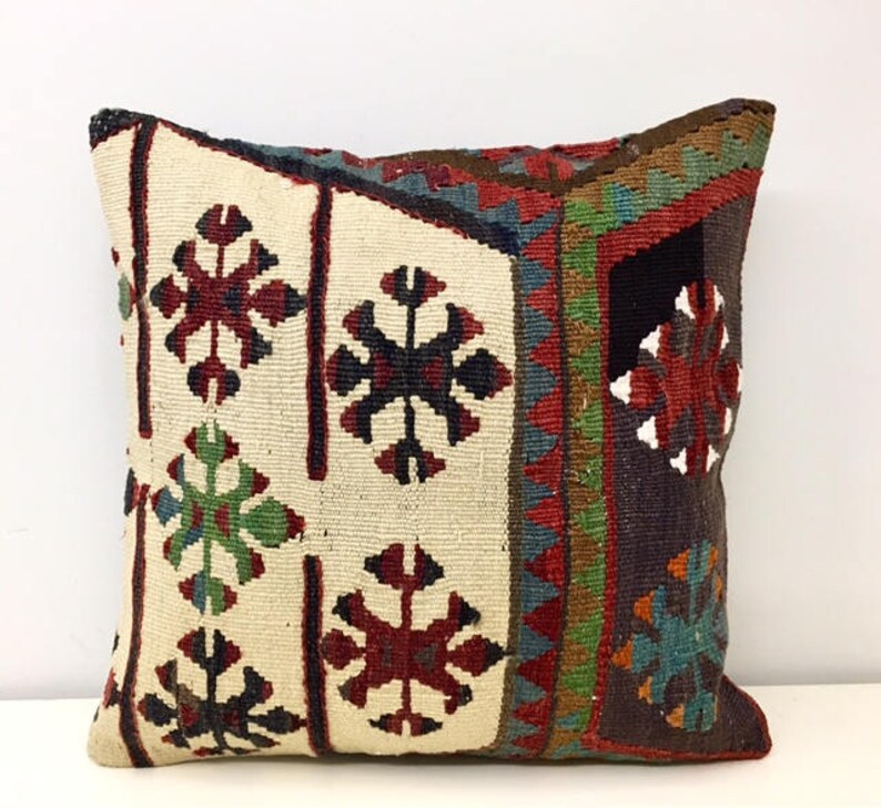 Sale Kilim Pillow 16x16 Turkish Kilim Rug Pillow Boho Kilim Etsy