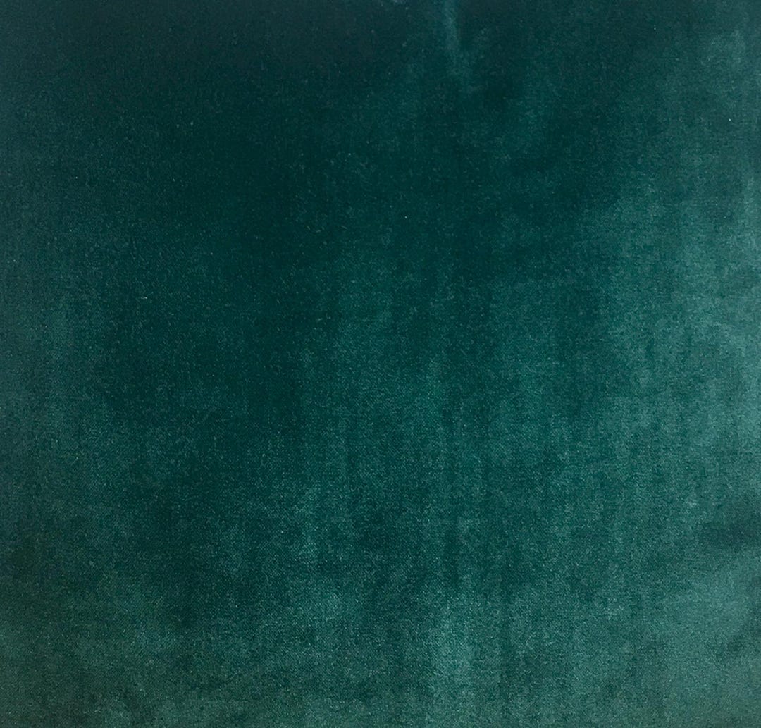 View of Petrol Green Velvet Curtain, Luxury Window Treatment, Designer Drapery ...