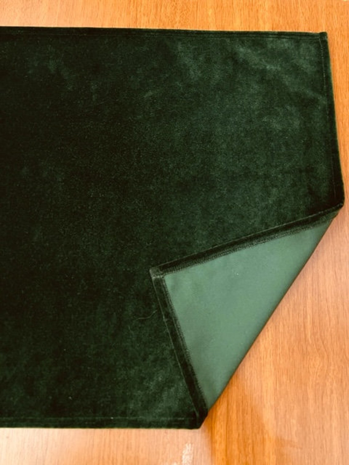 Set of 2 Dark Green Velvet Placemats Rectangle Placemat Etsy