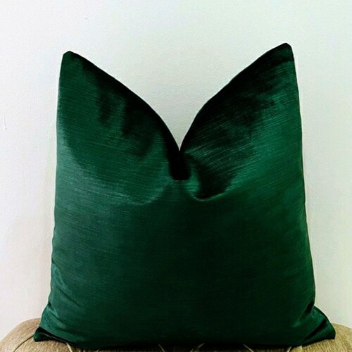 Dark Green Velvet Pillow Cover Etsy