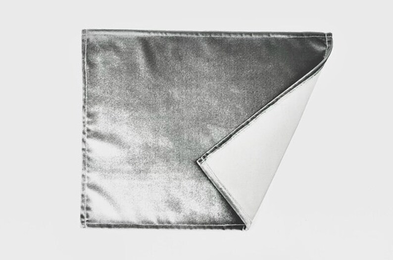 Set of 2 Placemats Silver Velvet Placemats Rectangle Etsy