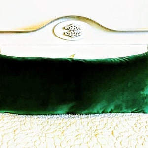 Luxury Dark Emerald Green Velvet Pillow Cover, Lumbar Pillow, Long Pillow, Decorative Pillow, Throw Pillow, Cushion Case, Green Pillows