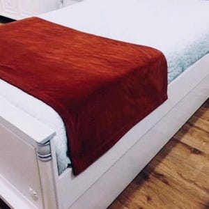 Cognac Velvet Bed Runner, Cognac Runner Throw, Bed Scarf, Velvet Bed Cover, All Sizes Hotel Bed Runners, Velvet Bed Runners For Bedrooms
