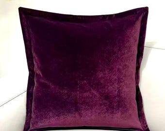 Plum Velvet Flange Pillow Cover, Luxury Decorative Throw Sham, We Cover The US Tariff