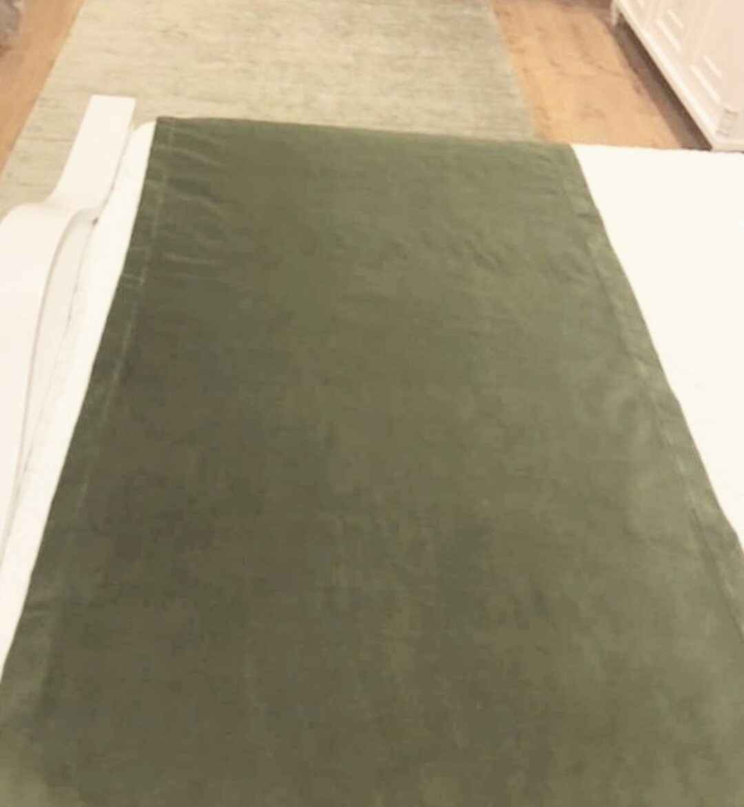 Double-sided Sage Green Velvet Bed Runner, Bed Scarf, Bed Cover, Twin ...