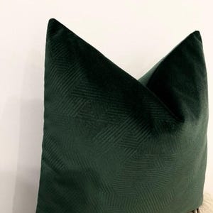 Luxury Green Geometric Pillow Cover, Velvet Pillow Case, Decorative Throw Cushion Cover, Designer Euro Sham, Custom Made, All Sizes 20X20