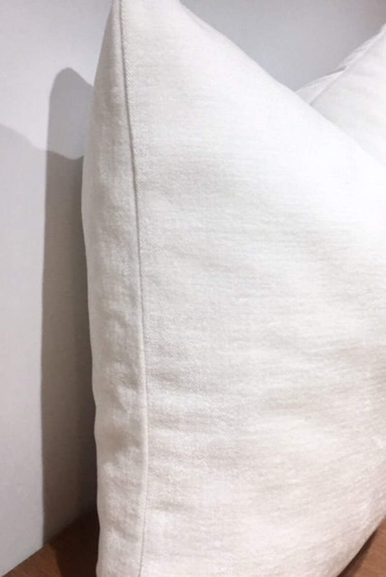 White Cotton Throw Pillow Chenille Pillow Cover White Etsy