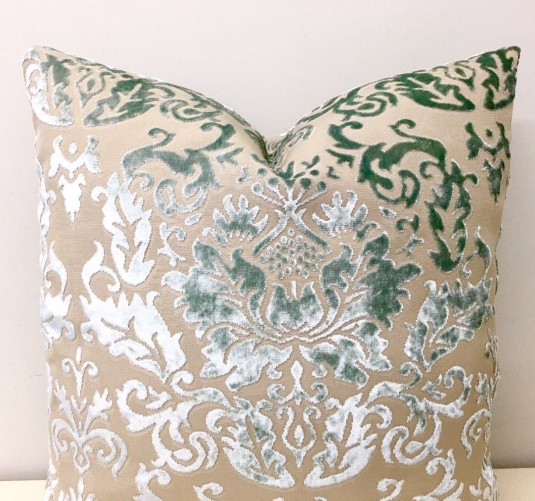 Mint Green Velvet Pillow Cover, Green Pillow, Velvet Pillow, Luxury