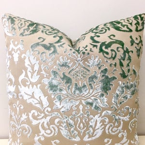 Fodera per cuscino in velluto verde menta: cuscino decorativo di lusso