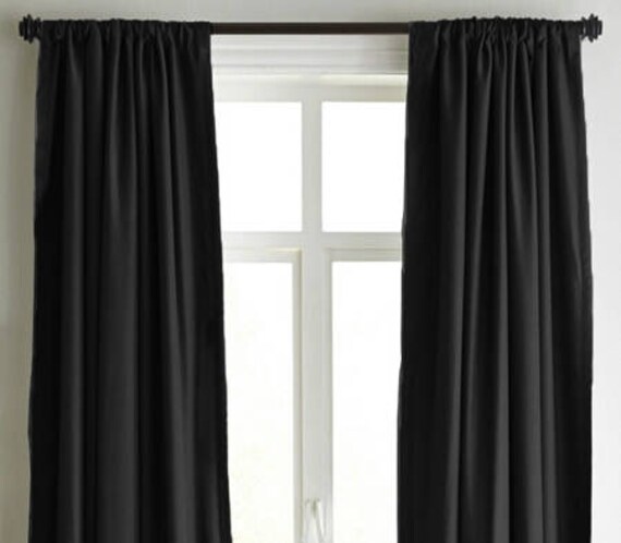 Black Cotton Velvet Curtains Luxury Handmade Designer Drape Etsy