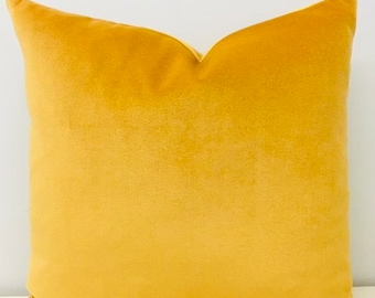 Mustard Velvet Pillow Cover, Mustard Pillows, Velvet Throw Pillow, Decorative Pillow Cases, Cushion Cover, 18X18 20X20 Velvet Pillow Covers