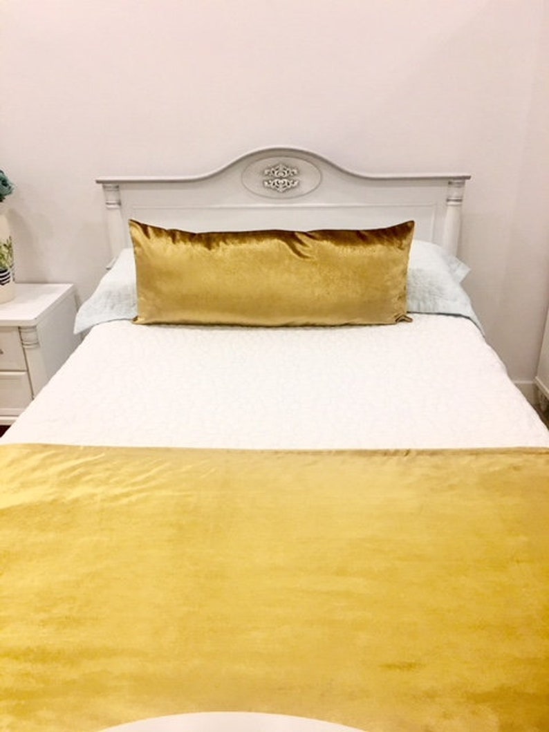 Reversible Gold Velvet Bed Runner Runners Bed Scarf Bed Etsy