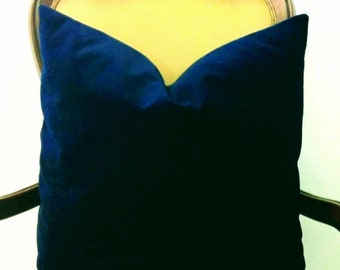 Luxury Navy Velvet Pillow Cover: Decorative Throw Cushion, Custom Sizes