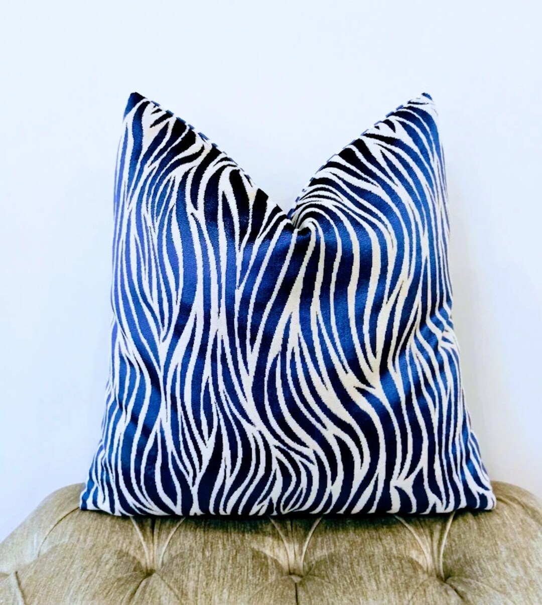 Luxury Blue Velvet Pillow Cover, Blue Pillow, Velvet Throw Pillow