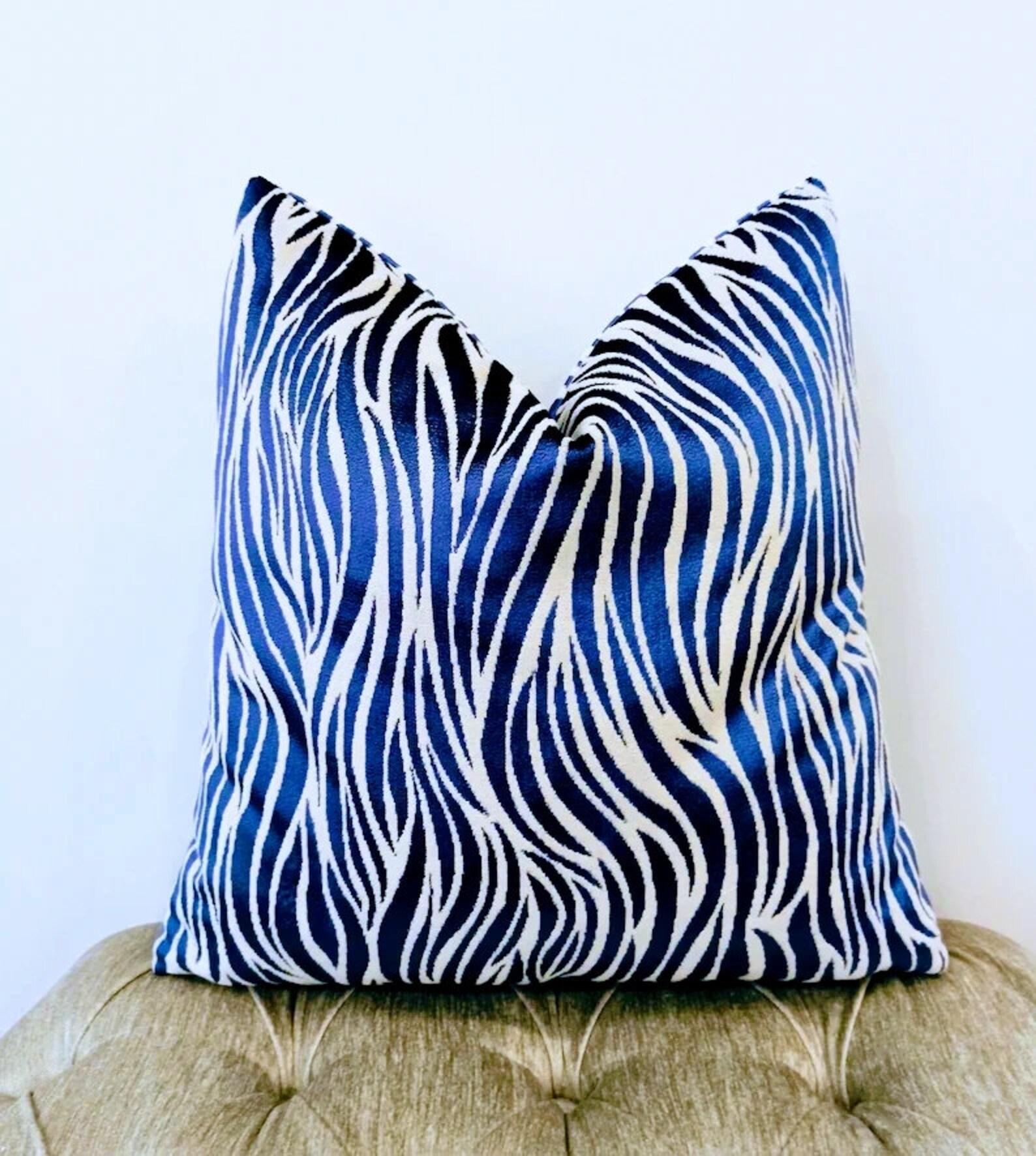 Luxury Blue Velvet Pillow Cover Blue Pillow Velvet Throw Etsy