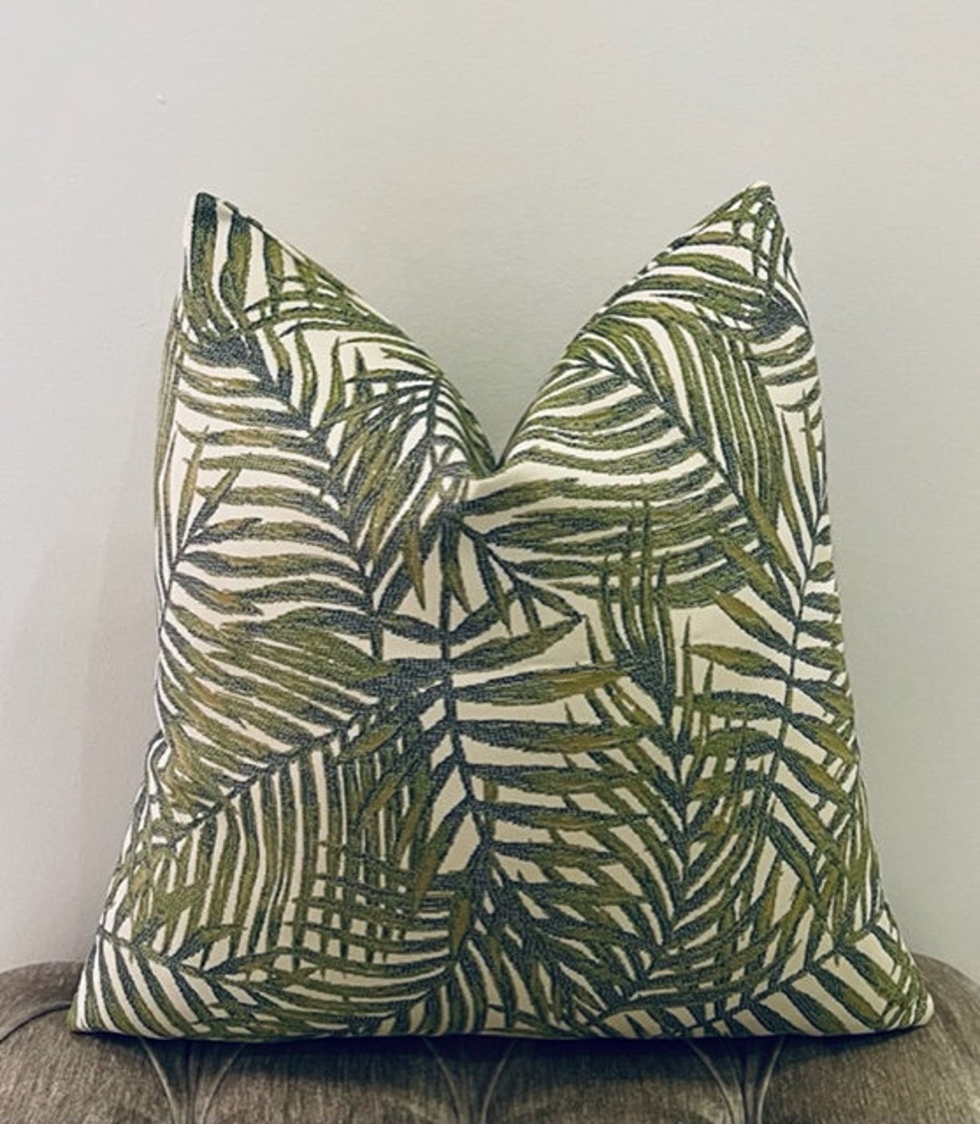 Luxury Green Woven Cotton Pillow, Pillow Cover, Green Pillows, Throw
