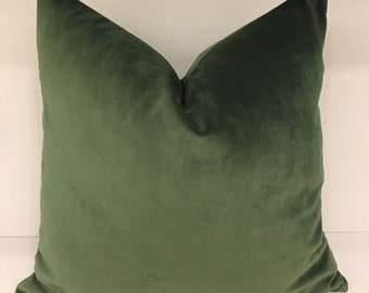 Moss Green Pillow Cover, Green Velvet Pillow, Throw Pillow Covers, Decorative Pillow, Velvet Cushion Case, 18X18 20X20 Green Pillow Covers
