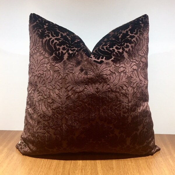 Brown Velvet Pillow Etsy