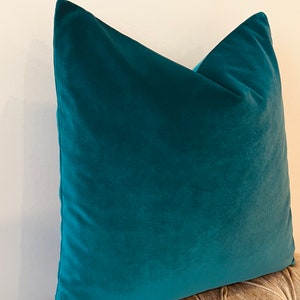 Luxury Teal Velvet Pillow Cover, Decorative Throw Pillow, Blue Cushion Case, Couch Pillow Case, 18X18 Accent Pillow, Pillow Covers 20X20