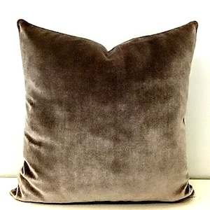 Light Brown Velvet Pillow Cover, Decorative Pillow Case, Luxury Throw Pillows, Brown Cushion Cover, Euro Pillow Sham, Custom Made, All Sizes