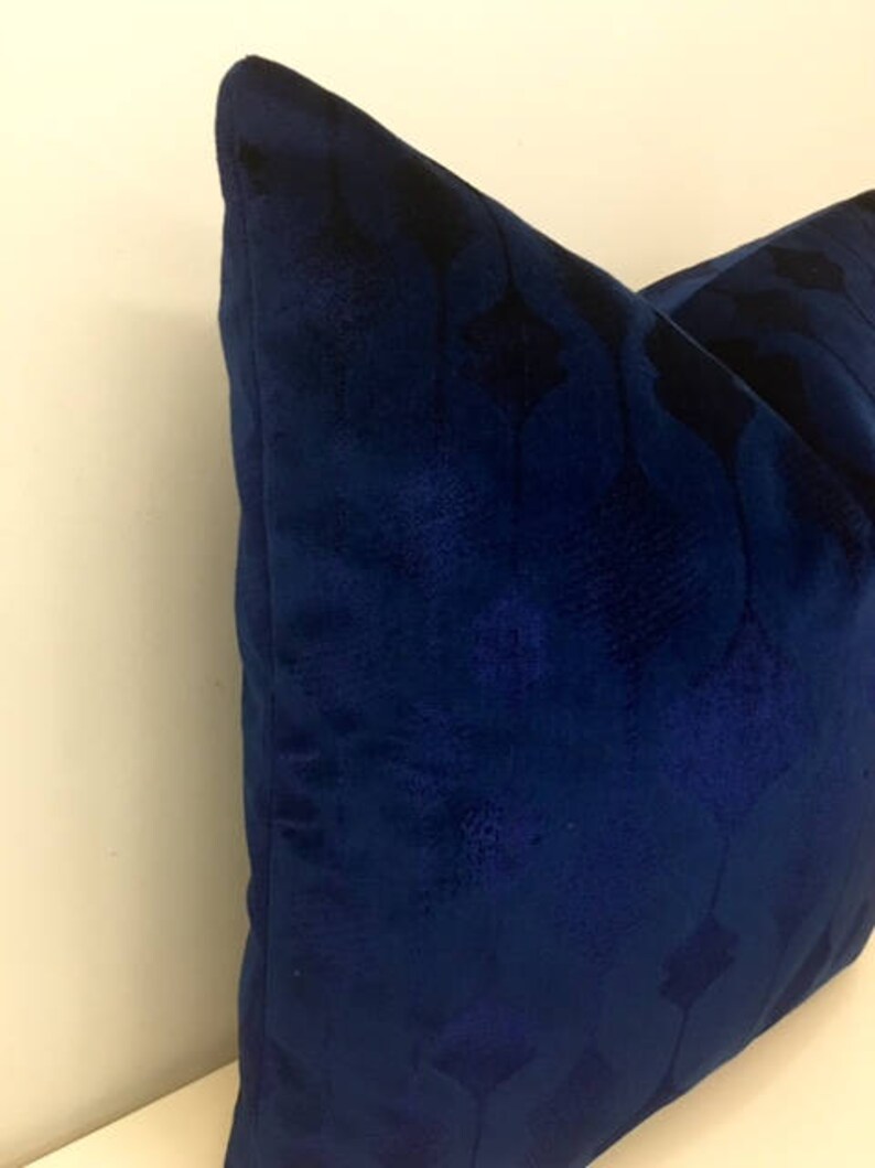 Navy Velvet Throw Pillow Navy Pillows 18X18 Velvet Pillow Etsy