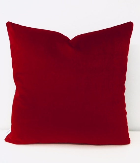 Luxury Red Velvet Throw Pillow Velvet 