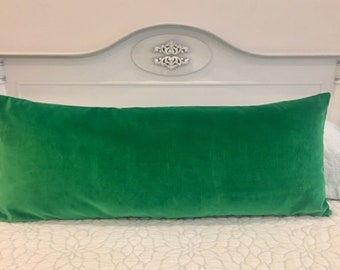 Luxury Kelly Green Velvet Pillow Cover, Green Lumbar Pillow, Long Pillow, Throw Pillow, Velvet Cushion Case, 18X18 20X20 Green Velvet Pillow