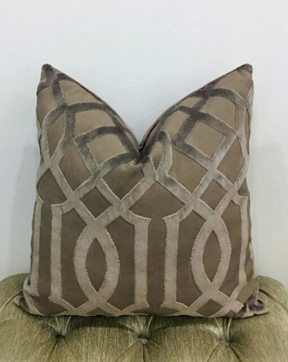 Luxury Dark Taupe Velvet Pillow Cover Pillow Velvet Pillow Etsy